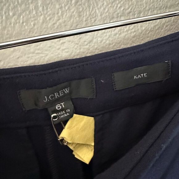 J Crew Kate Straight Leg Pants in Four Season Stretch Navy Size 6 Tall - Picture 2 of 5